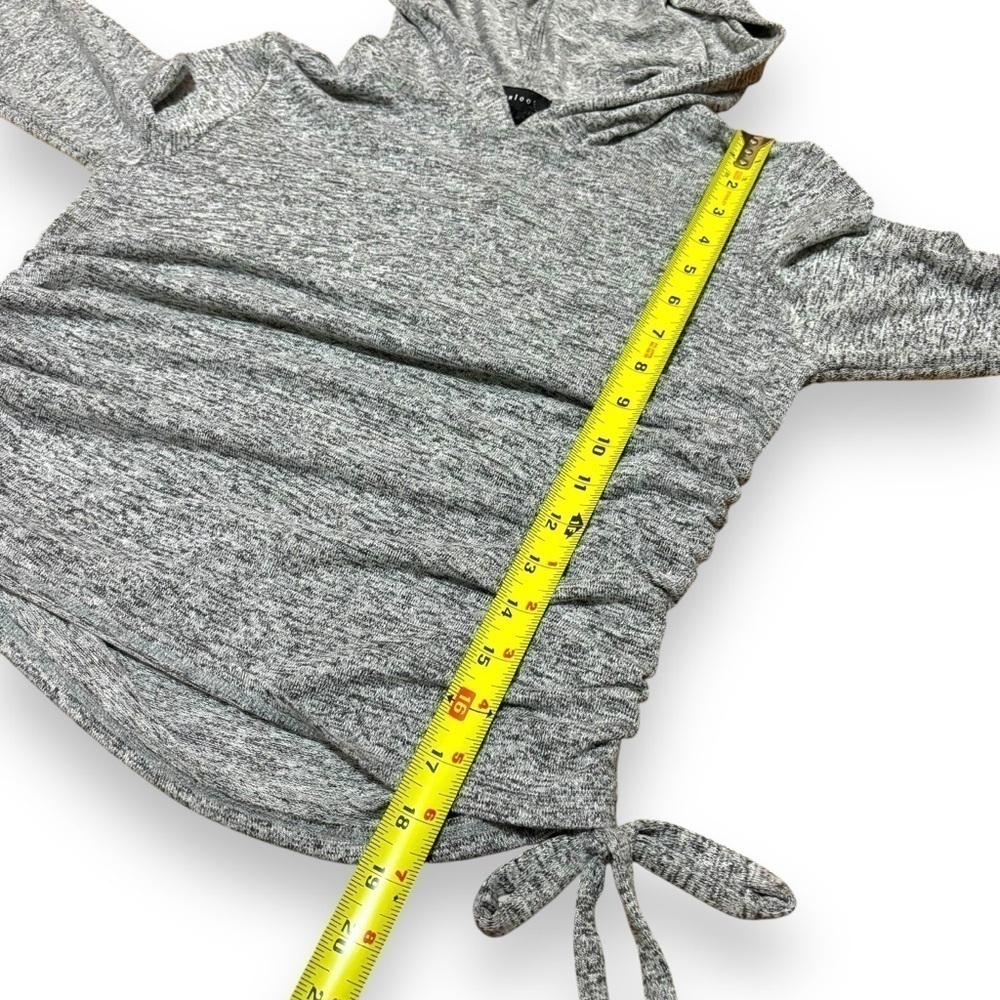 NWT Gibson Look Gray Cropped Ruched Hoodie Top - Size XS - Picture 13 of 16
